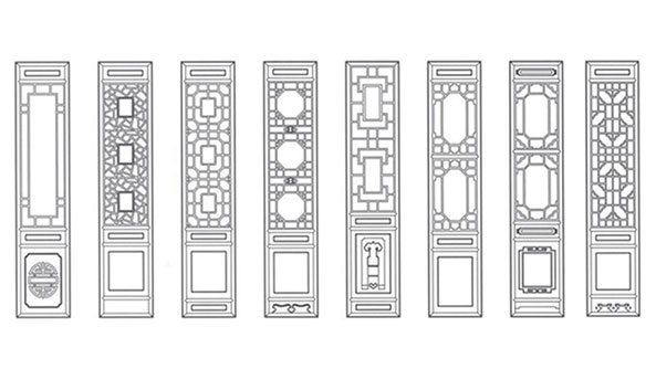津南喜迎门中式花格CAD设计图样式大全