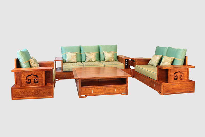 津南中式实木沙发简直太美了