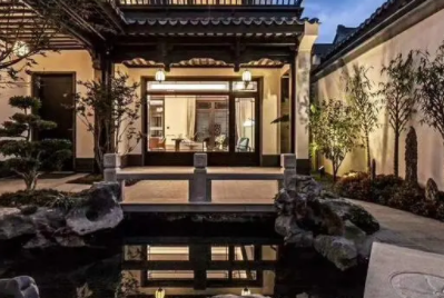 津南现代中式别墅的庭院设计如此美丽